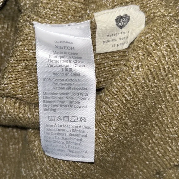 Madewell Broadway Marled Olive Green Cropped Cardigan - XS - Picture 14 of 16